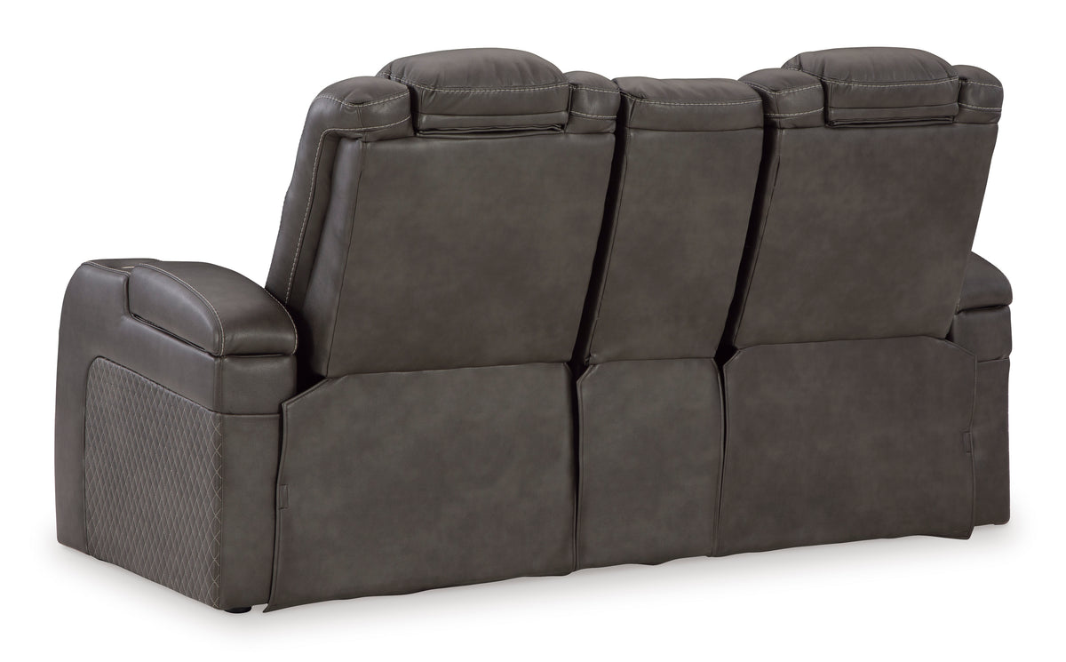 Fyne-Dyme Dual Power Reclining Loveseat with Console