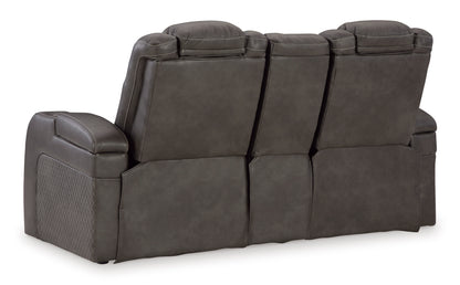 Fyne-Dyme Dual Power Reclining Loveseat with Console