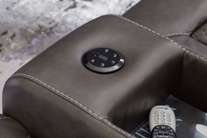 Fyne-Dyme Dual Power Reclining Loveseat with Console