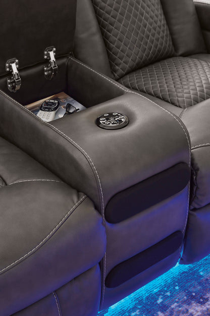 Fyne-Dyme Dual Power Reclining Loveseat with Console