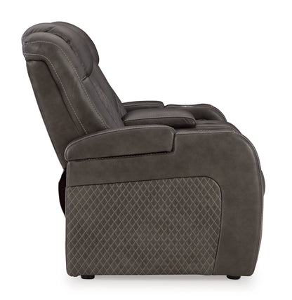 Fyne-Dyme Dual Power Reclining Loveseat with Console