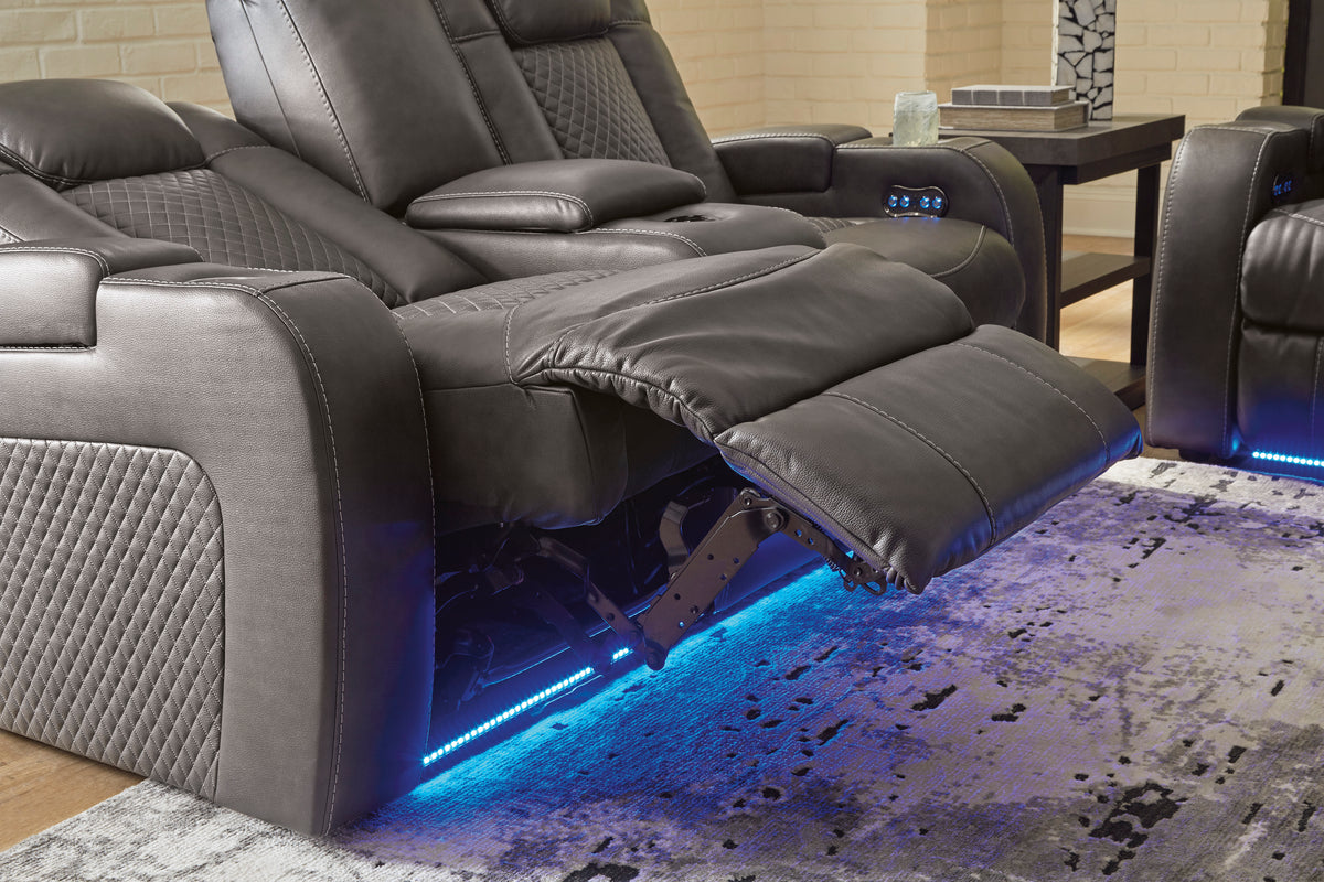 Fyne-Dyme Dual Power Reclining Loveseat with Console