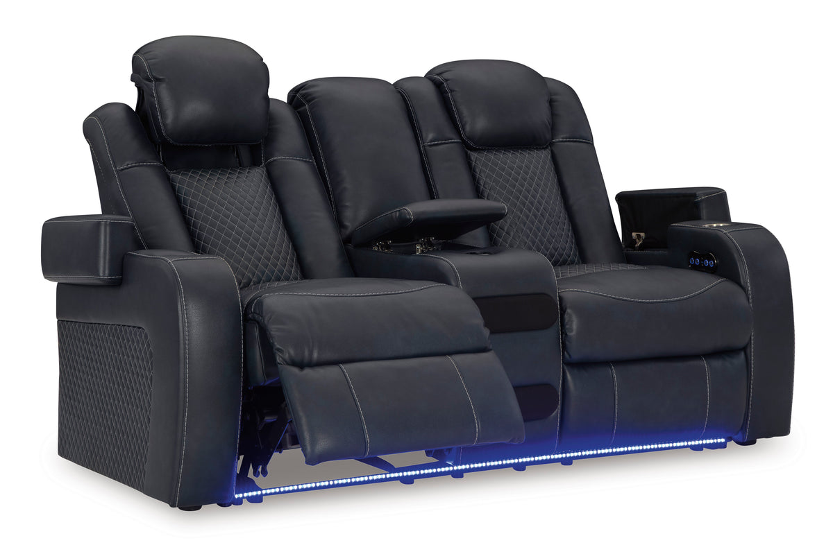Fyne-Dyme Dual Power Reclining Loveseat with Console