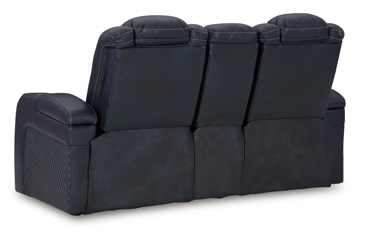 Fyne-Dyme Dual Power Reclining Loveseat with Console