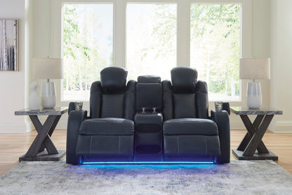 Fyne-Dyme Dual Power Reclining Loveseat with Console