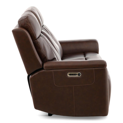 Flexsteel Adrian Leather Power Sofa with Drop Down Table