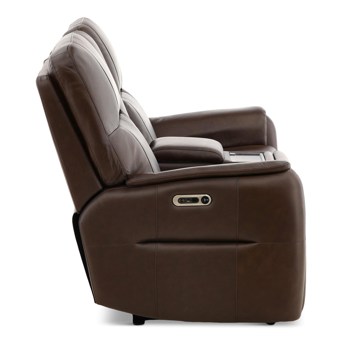 Flexsteel Walker Leather Power Reclining Console Loveseat