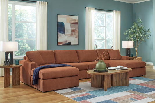Ashley Modmax 4-Piece Modular Next-Gen Nuvella™ Performance Fabric Double Chaise Sectional - alternate view