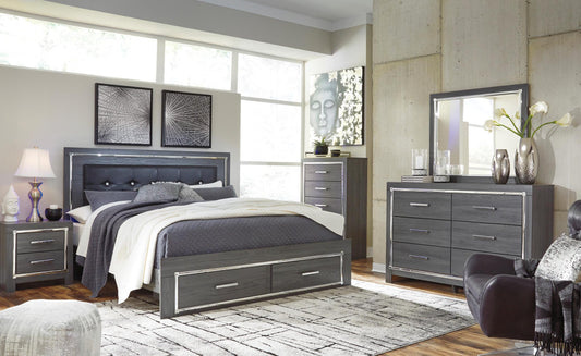 Lodanna Upholstered Panel Bed with 2 Storage Drawers King