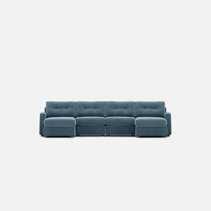 Modular One 4-Piece Sectional with Dual Chaise Teal