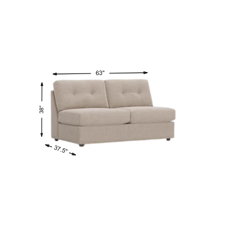 Modular One Armless Full Innerspring Sleeper Sofa