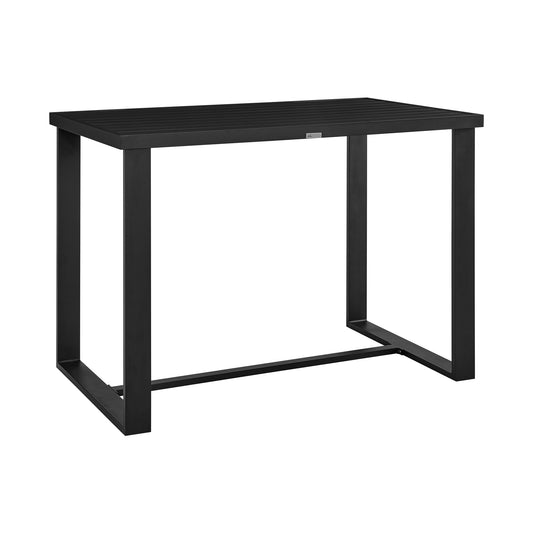 Felicia Outdoor Patio Counter Height Dining Table in Black Aluminum - alternate view