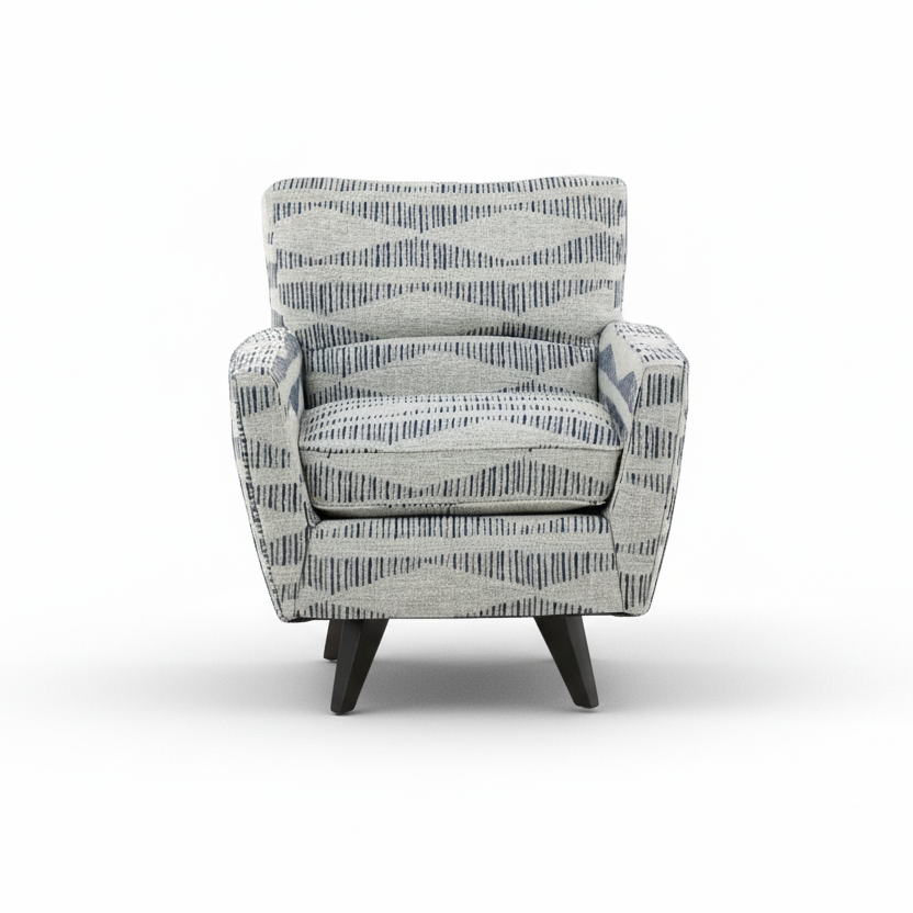 La-Z-Boy Gray Blue Pattern Morrison Hi Leg Swivel Chair 4212102