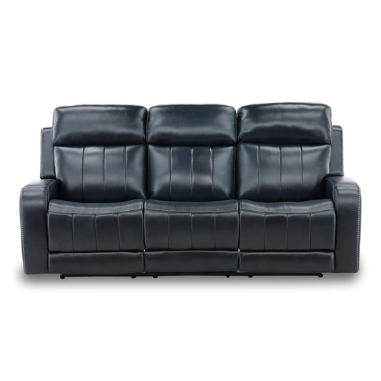 Hampton Leather Home Theater Sofa Ocean