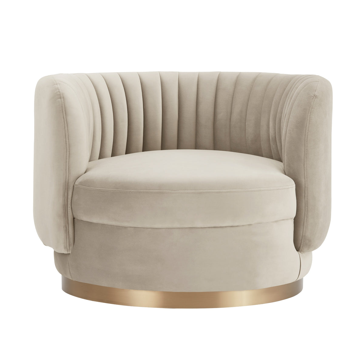 Davy Velvet Swivel Accent Chair Taupe