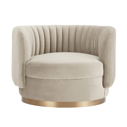 Davy Velvet Swivel Accent Chair Taupe