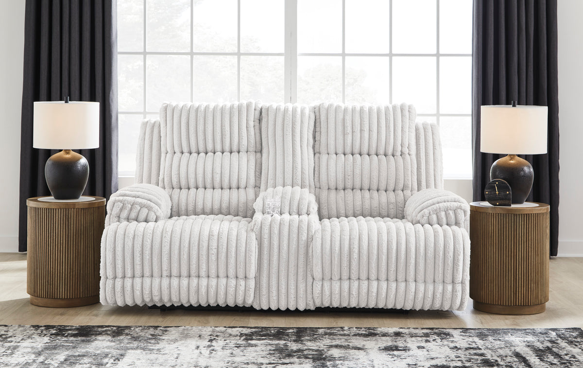 Technique Double Reclining Power Loveseat with Console