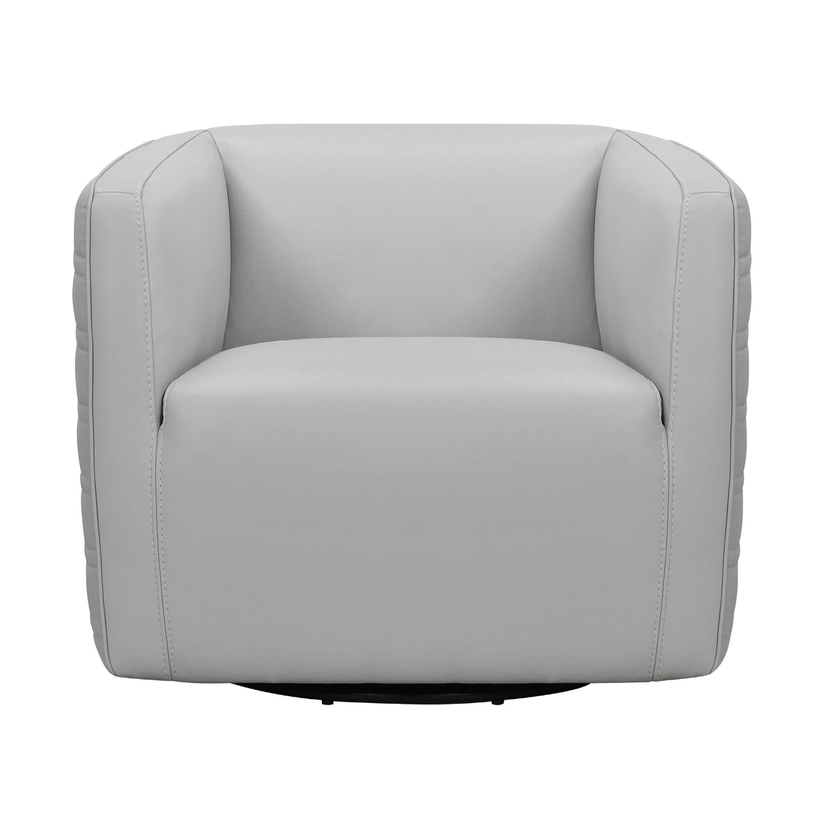 Melanie Leather Swivel Chair Dove Gray