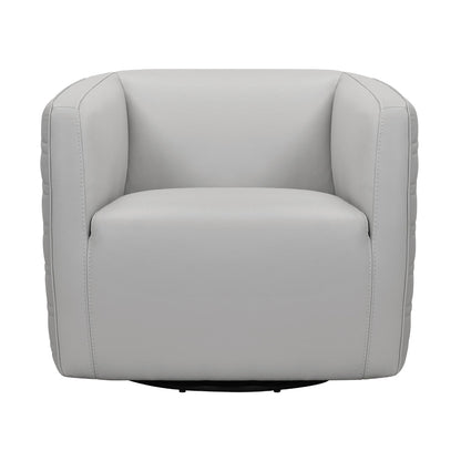 Melanie Leather Swivel Chair Dove Gray