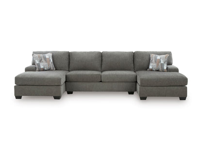 Newellen 3-Piece Sectional with Double Chaise Greystone