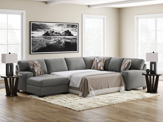 Newellen 3-Piece Left-Facing Sleeper Sectional with Chaise Greystone