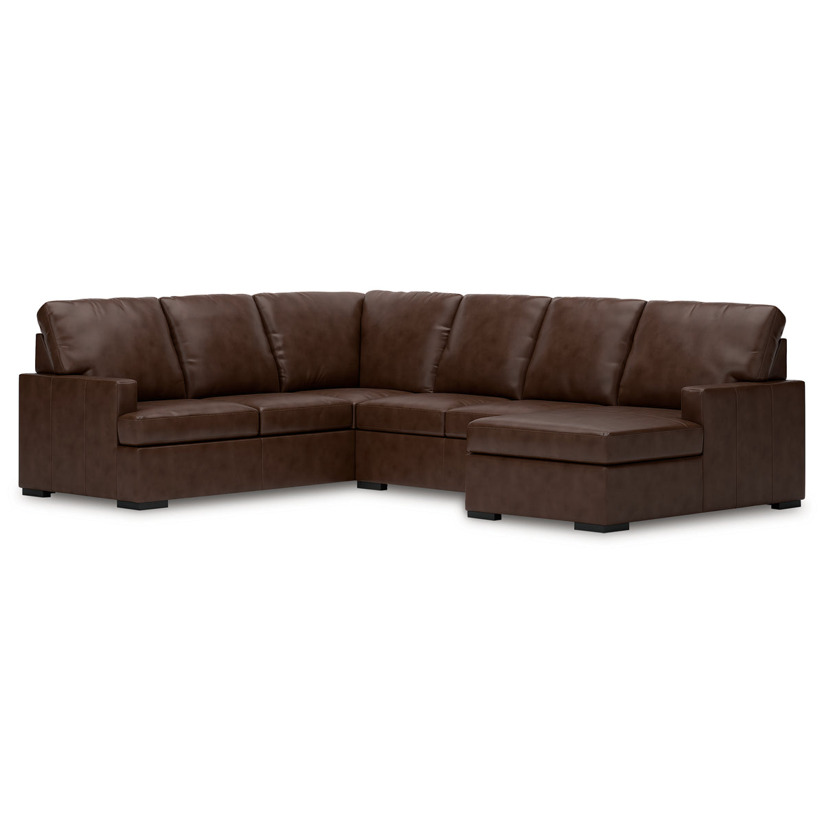 Ashley Modern Day 3-Piece Leather Sectional with Chaise Right-Facing