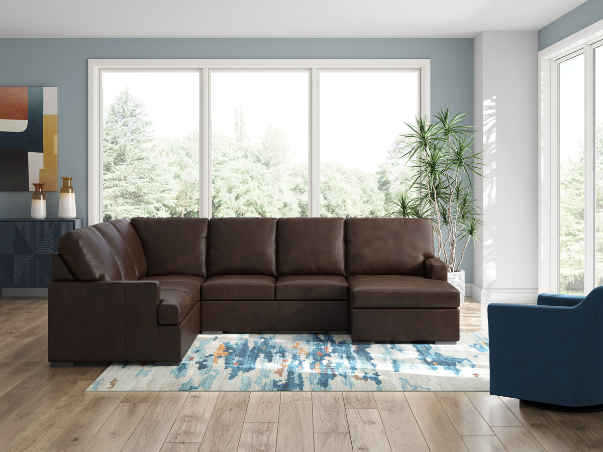 Ashley Modern Day 3-Piece Leather Sectional with Chaise