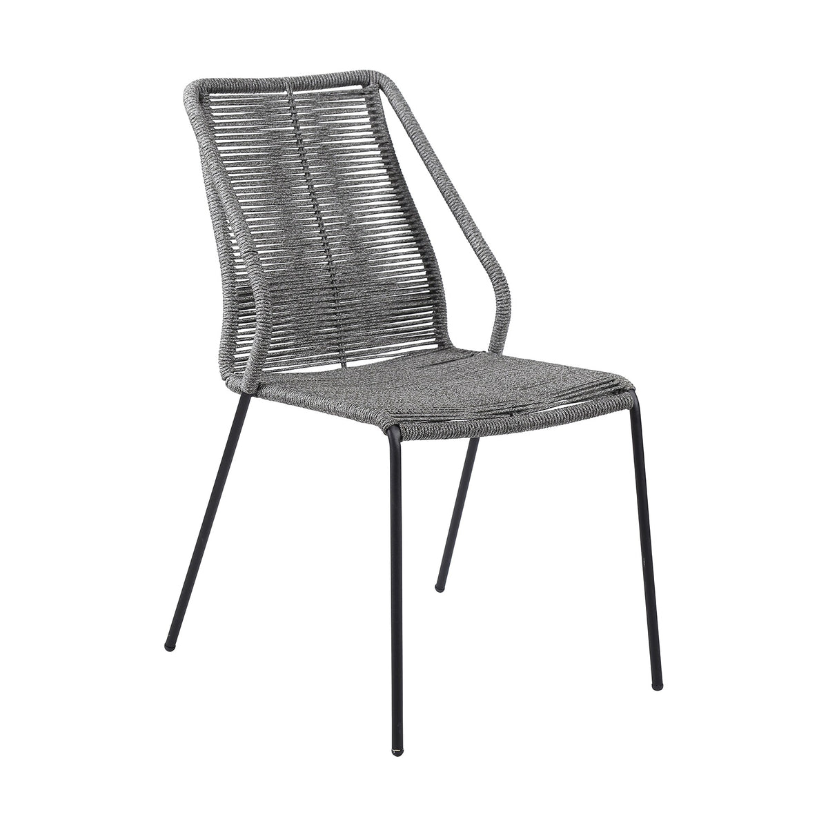 Koala and Clip 5 Piece Dining Set in Light Eucalyptus Wood and Metal with Gray Rope
