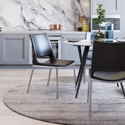 Ace Dining Chair (Set of 2) Black & Silver - alternate view