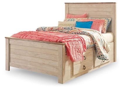 Willowton Panel Bed with 2 Storage Drawers Full