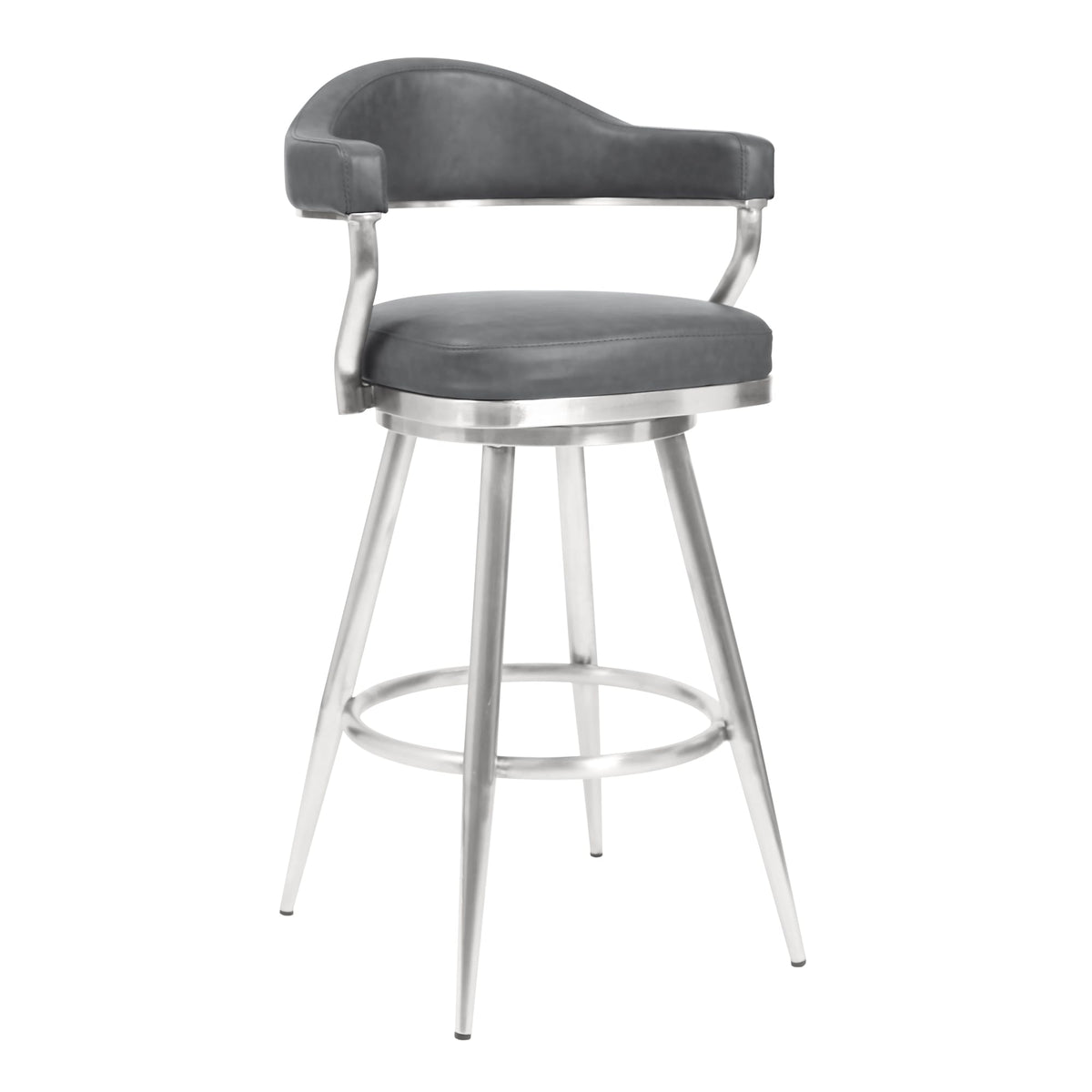 Amador 26" Counter Height Barstool Gray Silver