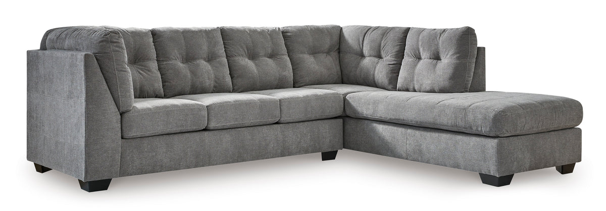 Ashley Marleton 2-Piece Sectional with Chaise Gray Right-Facing