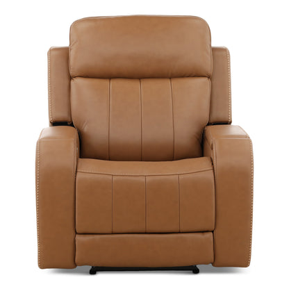 Hampton Leather Power Recliner Butternut