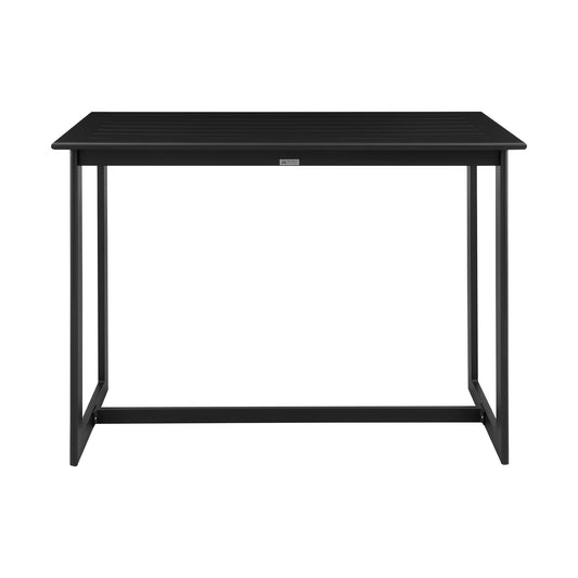 Grand Outdoor Patio 5-Piece Bar Table Set in Aluminum with Gray Cushions - alternate view