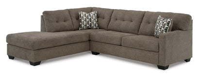 Mahoney 2-Piece Chocolate Sleeper Sectional with Chaise Left-Facing