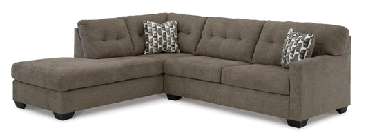 Mahoney 2-Piece Chocolate Sleeper Sectional with Chaise Left-Facing