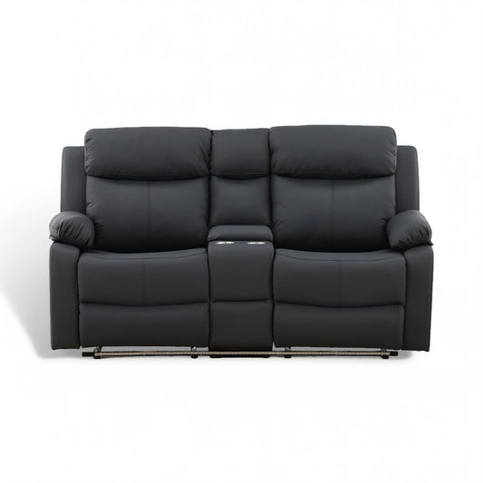 Zeke Reclining Loveseat With LED and Speaker Black