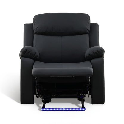 Zeke Glider Recliner With LED Black