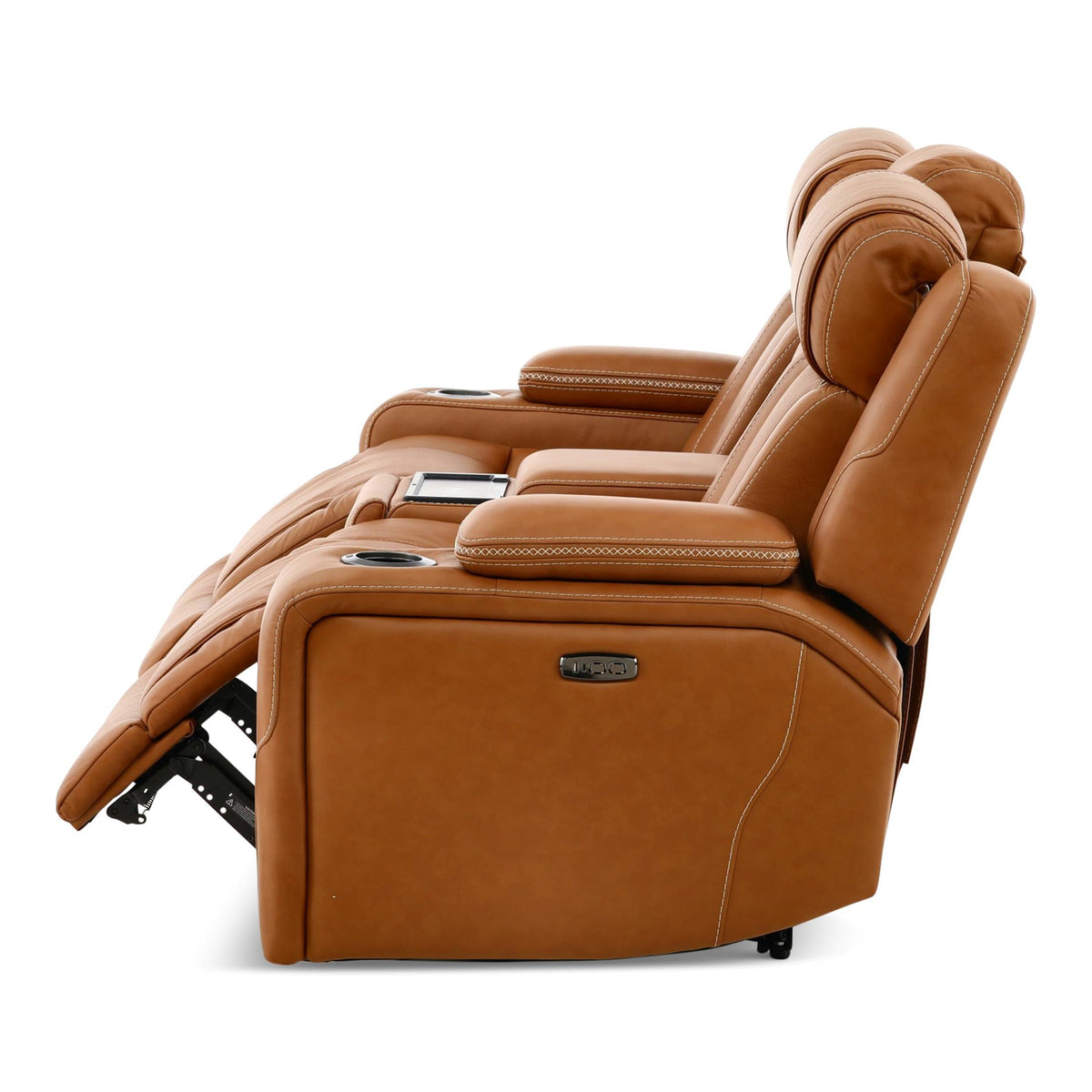 Denver Leather Power Console Loveseat