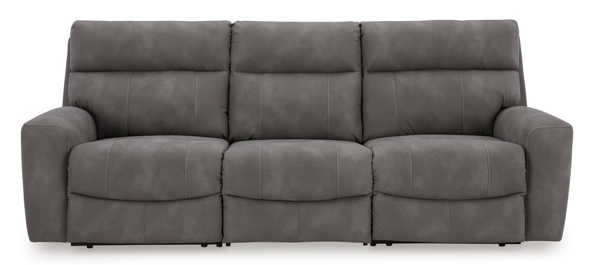 Ashley Next-Gen DuraPella Performance Fabric 3-Piece Dual Power Reclining Modular Sofa Slate