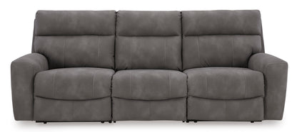 Ashley Next-Gen DuraPella Performance Fabric 3-Piece Dual Power Reclining Modular Sofa Slate