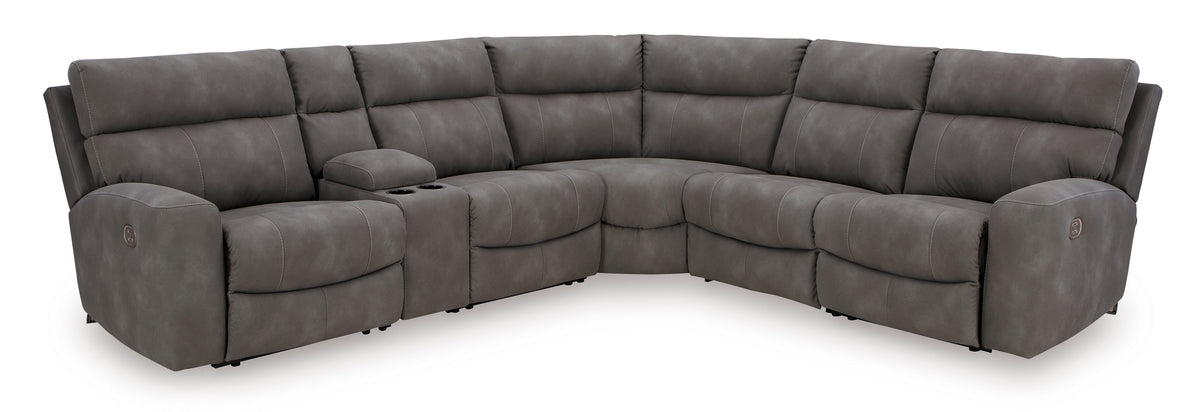 Next-Gen DuraPella 6-Piece Power Reclining Console Sectional Slate