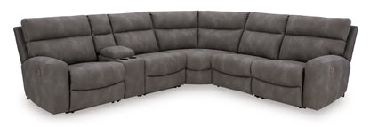 Next-Gen DuraPella 6-Piece Power Reclining Console Sectional Slate