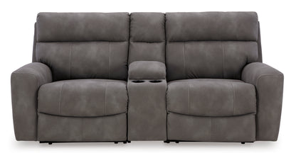 Next-Gen DuraPella 3-Piece Power Reclining Sectional Loveseat with Console Slate