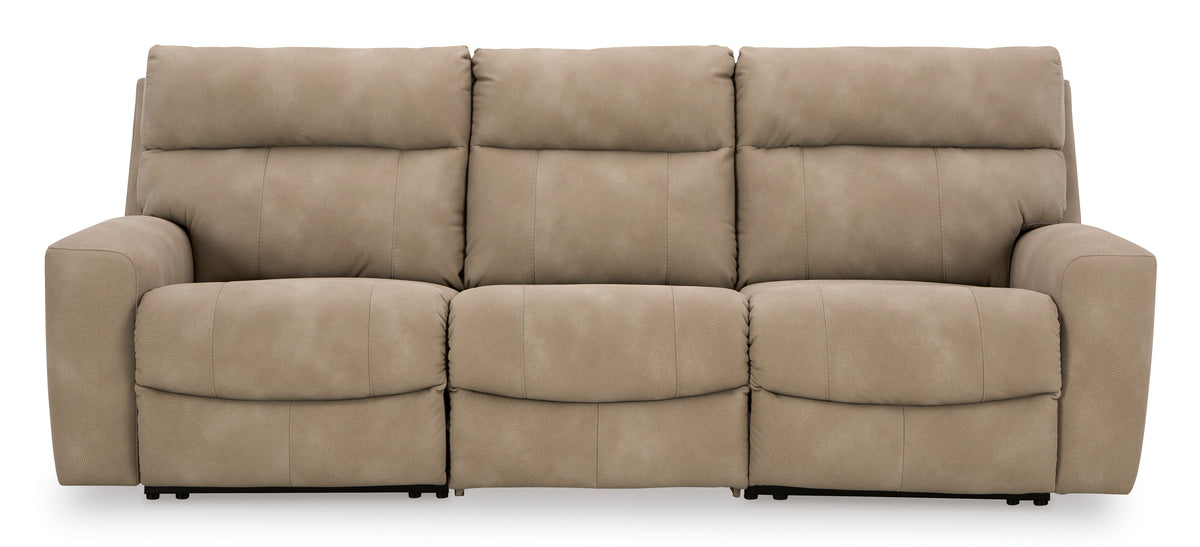 Ashley Next-Gen DuraPella Performance Fabric 3-Piece Dual Power Reclining Modular Sofa Sand