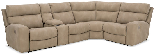 Next-Gen Durapella 5-Piece Power Reclining Console Sectional Sand - alternate view