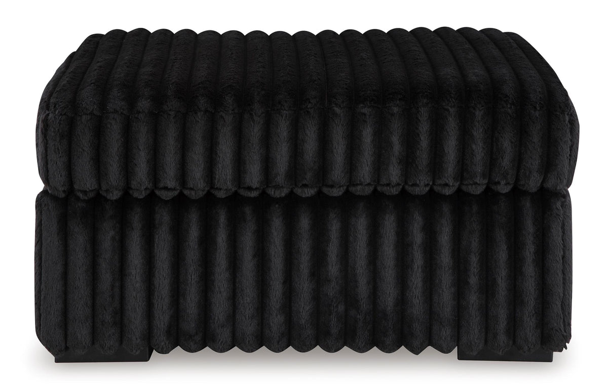 Midnight-Madness Oversized Accent Ottoman Onyx