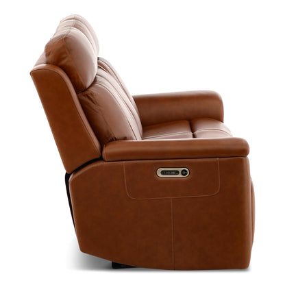 Flexsteel Adrian Leather Power Sofa with Drop Down Table