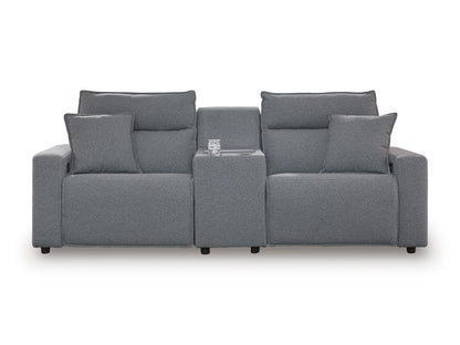 Ashley ModMax II 3-Piece Next-Gen Nuvella™ Performance Fabric Dual Power Reclining Modular Loveseat with Console