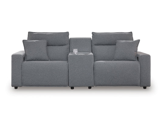 Ashley ModMax II 3-Piece Next-Gen Nuvella™ Performance Fabric Dual Power Reclining Modular Loveseat with Console